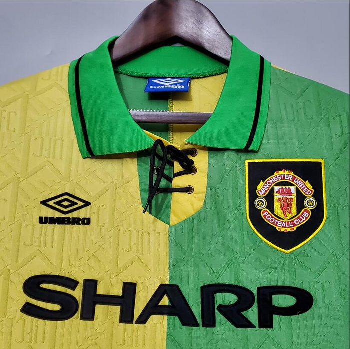 Manchester United Tredjedrakt - 1992-1994 - Grønn/Gul - Umbro - Retro