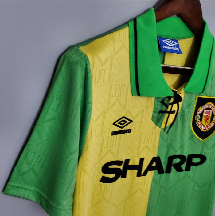 Manchester United Tredjedrakt - 1992-1994 - Grønn/Gul - Umbro - Retro